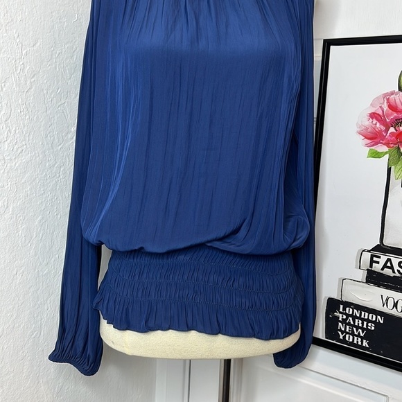 Ramy Brook Navy Lauren Cold Shoulder Blouse Size XS - Picture 3 of 11